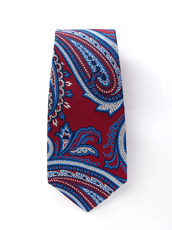 Torino All Over Dark Red Silk Tie