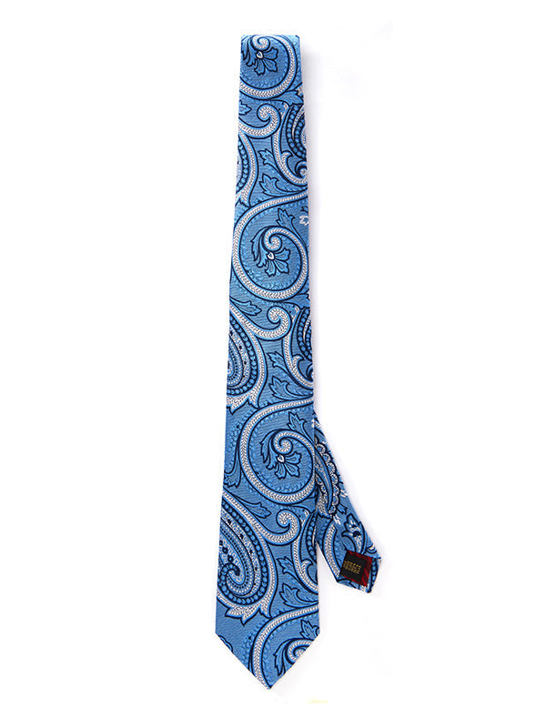 Torino All Over Medium Blue Silk Tie