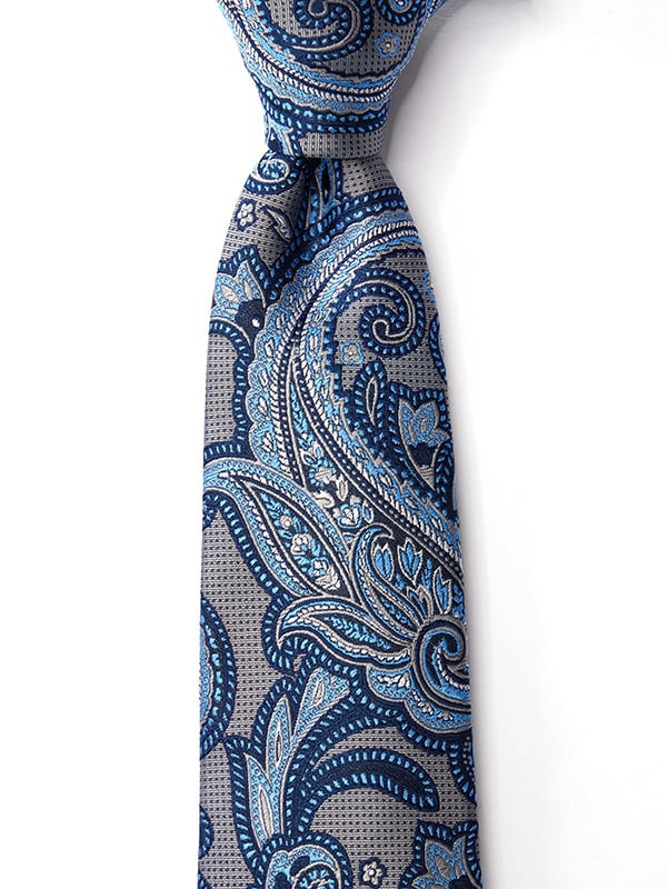 Torino All Over Medium Grey Silk Tie