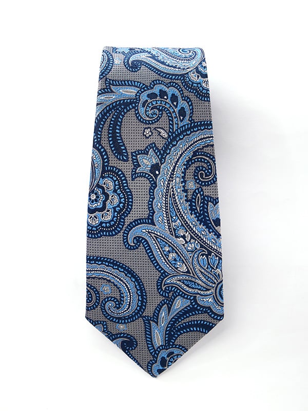 Torino All Over Medium Grey Silk Tie