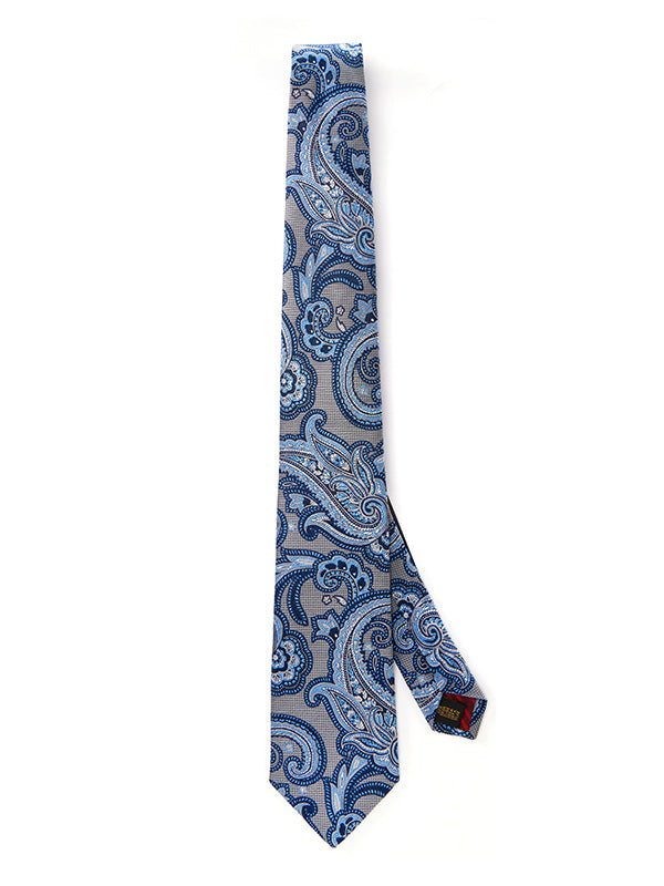 Torino All Over Medium Grey Silk Tie