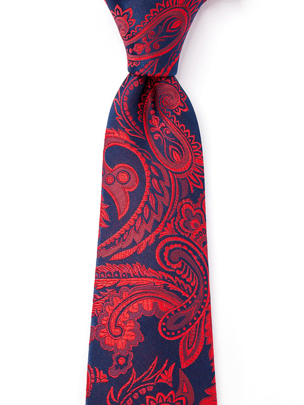 Torino All Over Medium Red Silk Tie