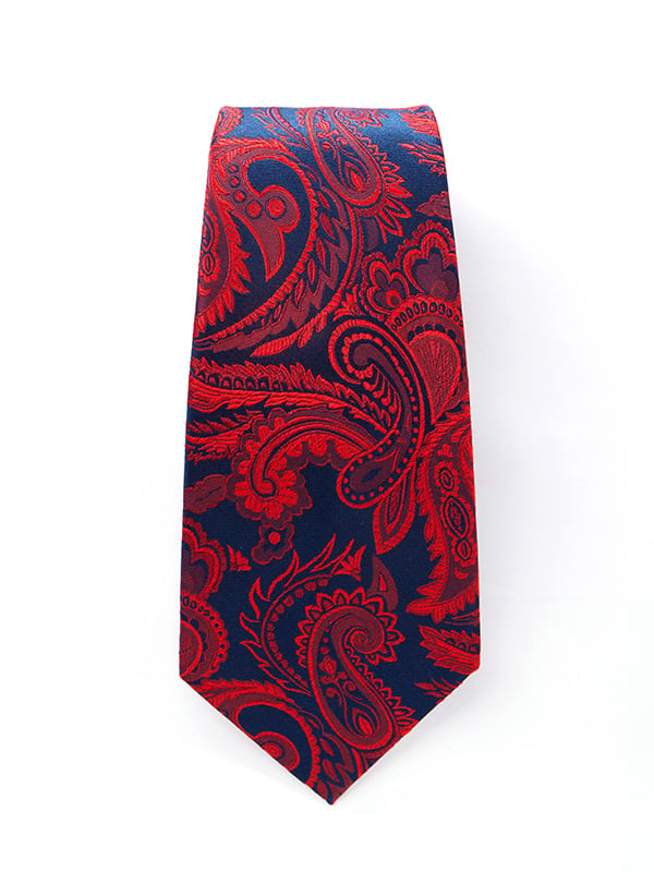 Torino All Over Medium Red Silk Tie
