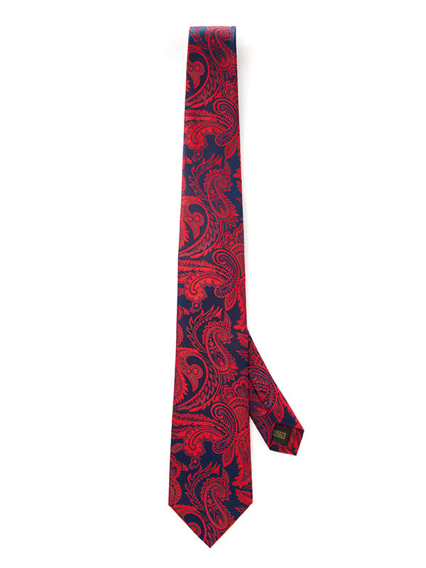 Torino All Over Medium Red Silk Tie