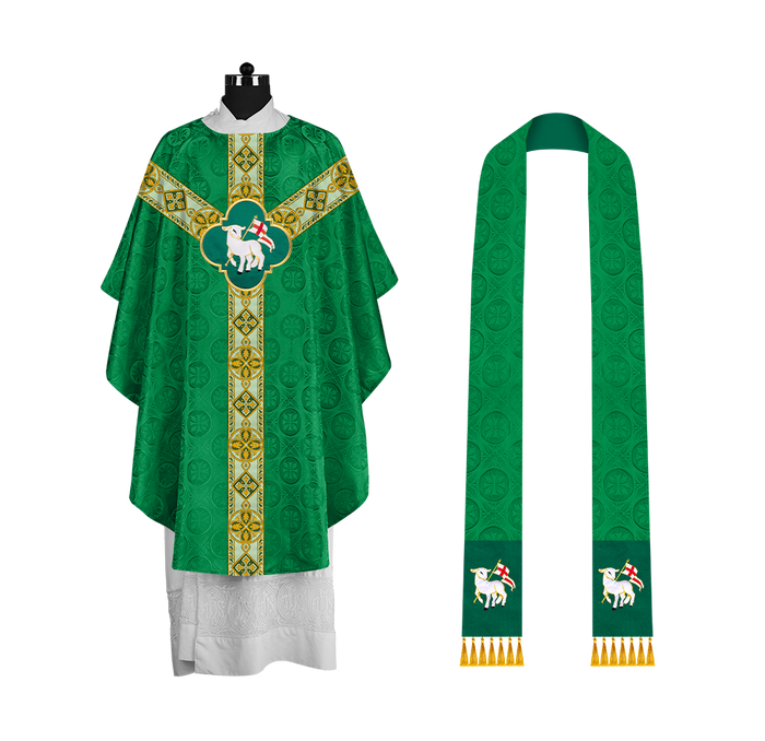 Damask / Lamb / Green