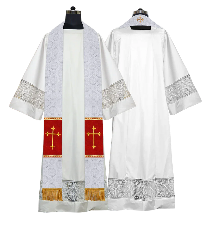 Bottom Motif / Western Cross / White - Red