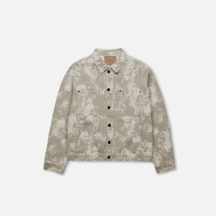 Tree Camo Print Jacket | Beige