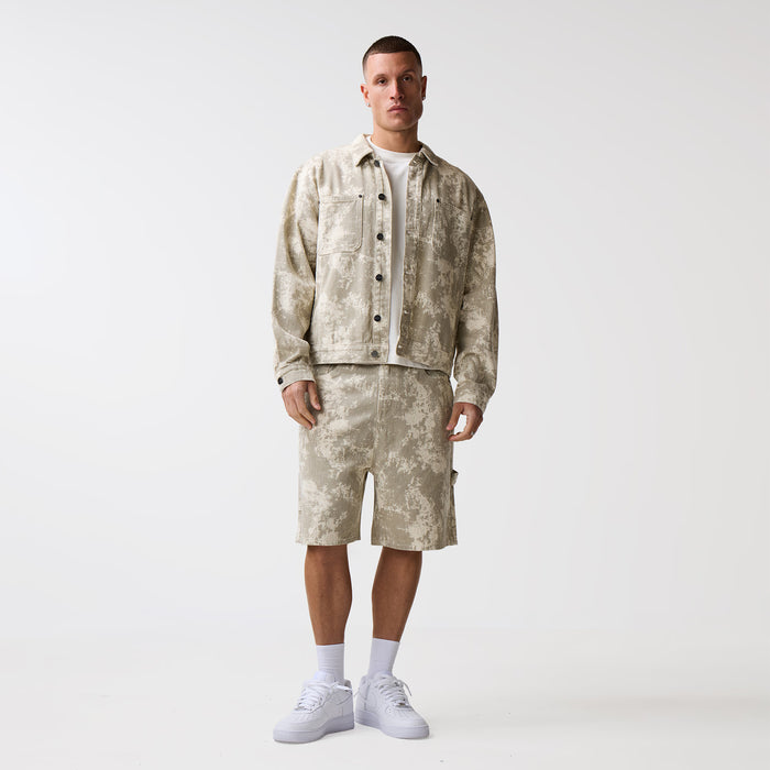 Tree Camo Print Jacket | Beige