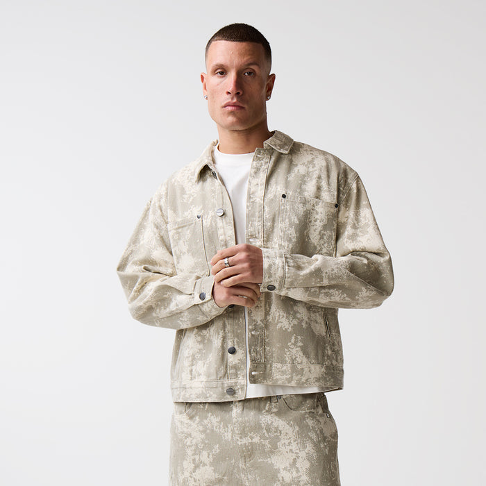 Tree Camo Print Jacket | Beige