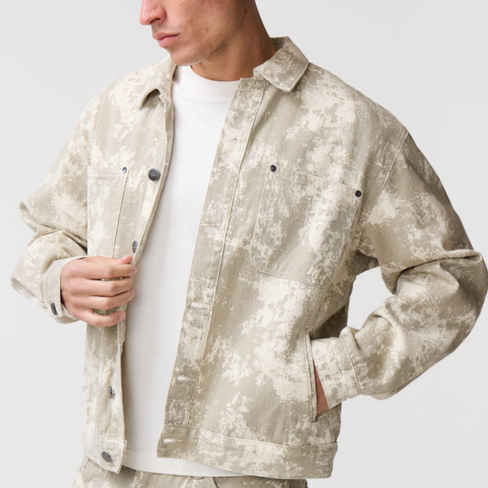 Tree Camo Print Jacket | Beige
