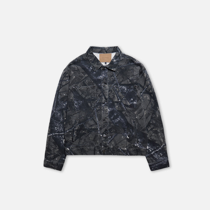 Tree Camo Print Jacket | Grey