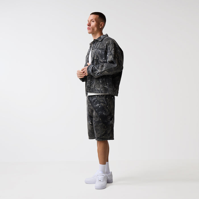 Tree Camo Print Jacket | Grey