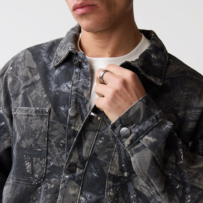 Tree Camo Print Jacket | Grey