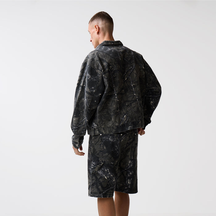 Tree Camo Print Jacket | Grey