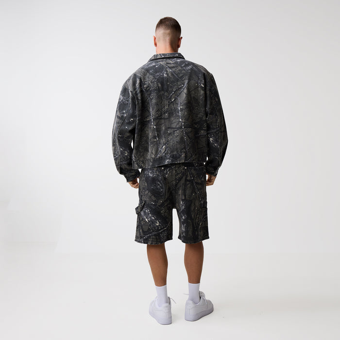 Tree Camo Print Jacket | Grey
