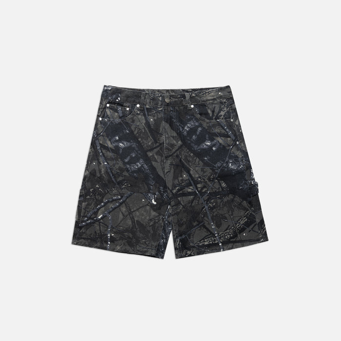 Tree Camo Print Shorts | Grey