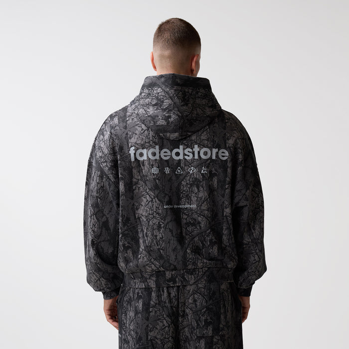 Under Development Cropped Zip Hoodie | Black Camo