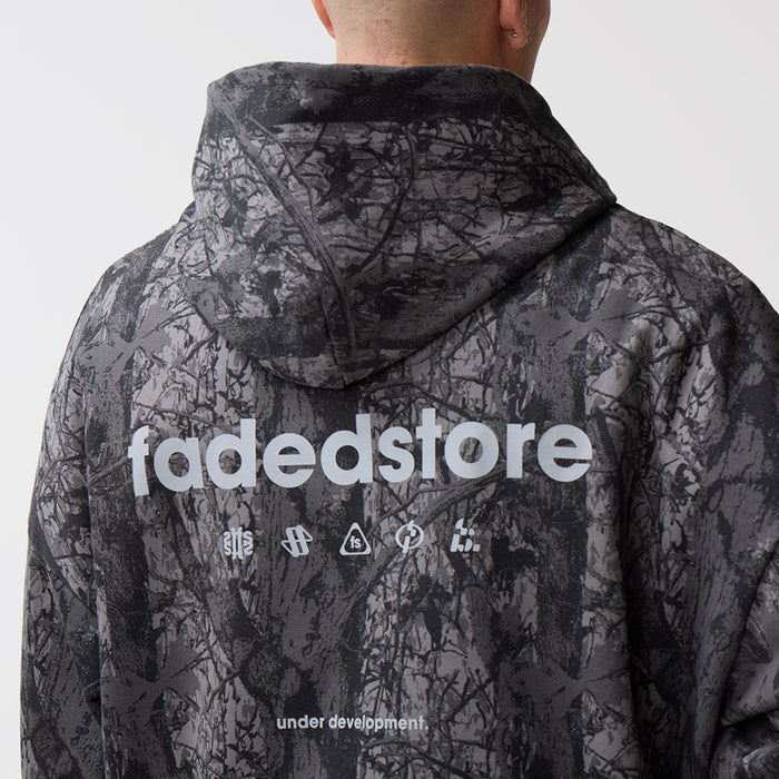 Under Development Cropped Zip Hoodie | Black Camo