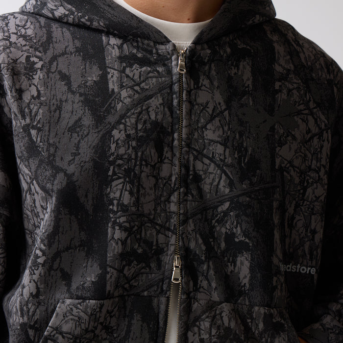 Under Development Cropped Zip Hoodie | Black Camo