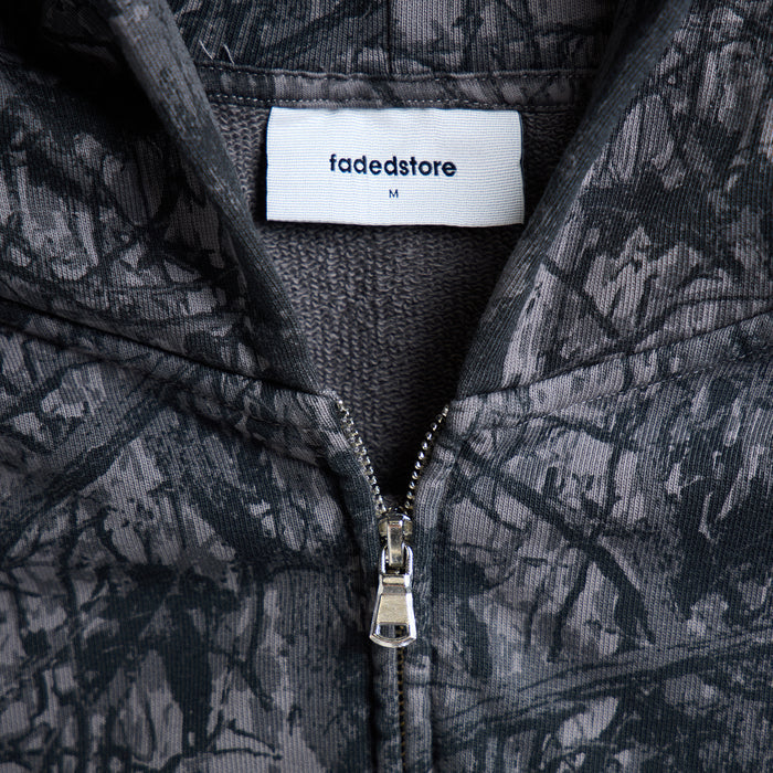 Under Development Cropped Zip Hoodie | Black Camo