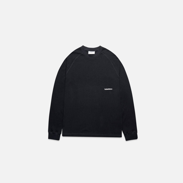Under Development Long Sleeve Waffle T-Shirt | Off Black