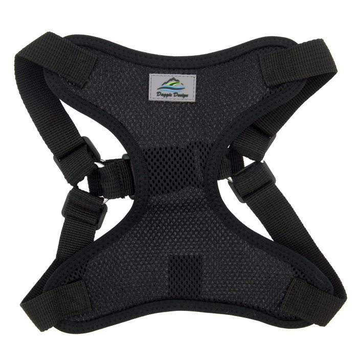 BLACK-WRAP-SNAP-DOG-HARNESS
