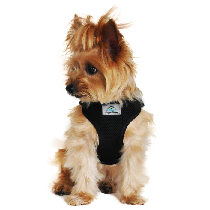 BLACK-WRAP-SNAP-DOG-HARNESS