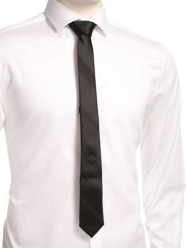 ZOD! Stripe Black Microfibre Tie